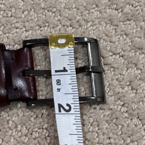 Trafalgar Cameron Leather Dress Belt Mahogany Brown Burnished Size 44 #1101TFR8 - Picture 13 of 15
